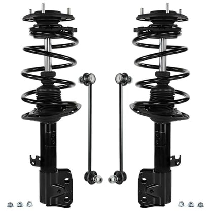 Detroit Axle - 1.8L Front 4pc Struts Sway Bars for 14-19 Toyota Corolla, Struts & Coil Spring Sway Bars 2014 2015 2016 2017 2018 2019 Replacement Suspension Kit - size: 4QS47058/ sway kit