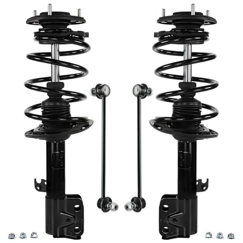 Detroit Axle - 1.8L Front 4pc Struts Sway Bars for 14-19 Toyota Corolla, Struts & Coil Spring Sway Bars 2014 2015 2016 2017 2018 2019 Replacement Suspension Kit - size: 4QS47058/ sway kit