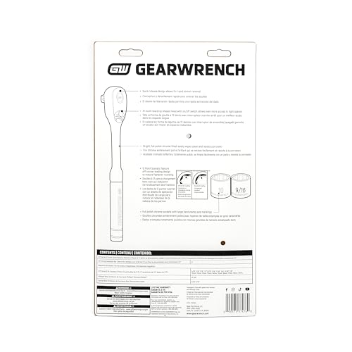 GEARWRENCH 27 Piece 1/2" Drive 12 Point SAE/Metric Mechanics Hand Tool Set | GWXSCBMTS12 - style: 27 Piece