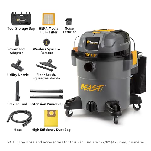 Vacmaster Professional Beast VJN1012PF 0201 FLT+10-Gal Wet/Dry Vac Synchro - size: 10 Gal