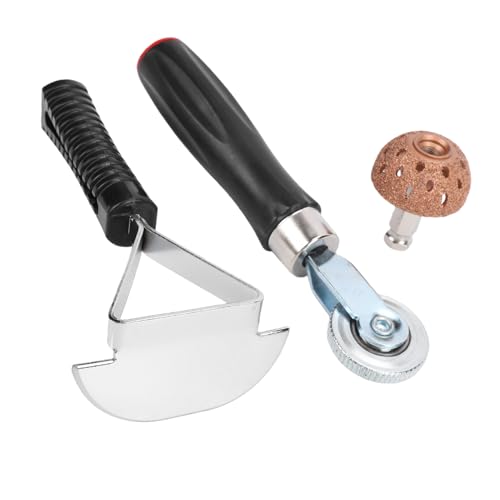 Tire Patch Roller Kit, 30 Patches 3 Sizes Automotive Tyre Repair Stitcher Tool Kit with 7.08 Inch, for Tire Repairs Polishing Sanding Paint Stripping