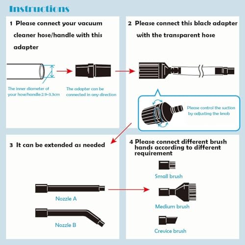 9pcs/Set Universal Vacuum Cleaner Attachments Accessories,Micro Vacuum Attachments for Car Detailing,Mini Micro Tool Car Vehicle Cleaning Kit Shop Vac