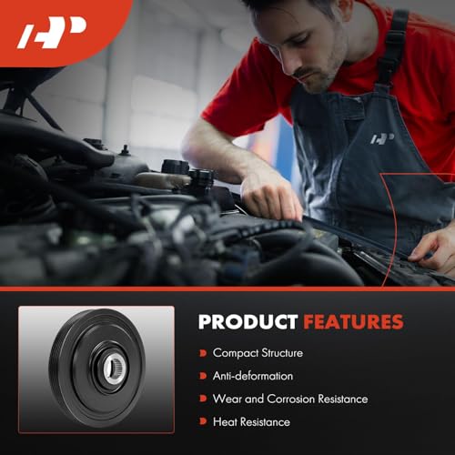 A-Premium Engine Harmonic Balancer Crankshaft Pulley Compatible with Chevy | for Chevrolet, GMC, Buick, Saab, Oldsmobile, Pontiac & Saturn Cars - 00-17- Equinox, Terrain, LaCrosse, 9-3, Alero & More