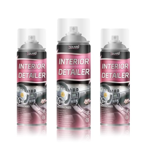 Car Interior Cleaner, Leather Cleaner, 15 oz. Large-Capacity Interior Detailer in Iron Can, Wheel Cleaner, Suitable for Cleaning Rubber, Plastic, and Leather Surfaces Inside Vehicles (3 Bottle)