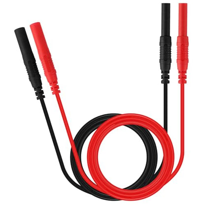 Meter Test Lead Extension Male to Female Connector Multimeter Test Lead 4mm Banana Plug to Jack Extensions Heavy Duty 14AWG Silicone Wires for Professional Electrical Testing - color: 1set male to female