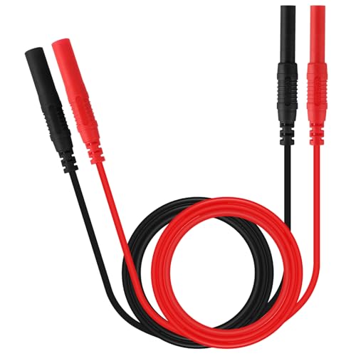 Meter Test Lead Extension Male to Female Connector Multimeter Test Lead 4mm Banana Plug to Jack Extensions Heavy Duty 14AWG Silicone Wires for Professional Electrical Testing - color: 1set male to female