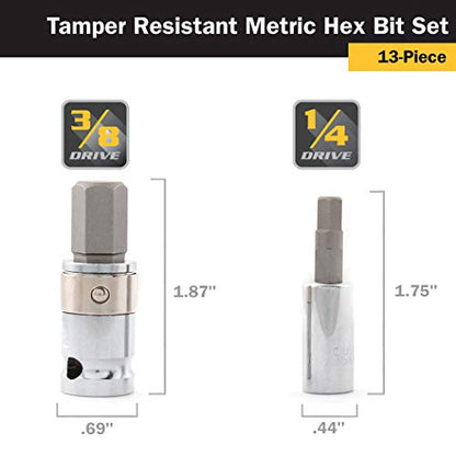 Titan 16136 13-Piece Tamper Resistant Metric Hex Bit Set - style: Tamper Resistant