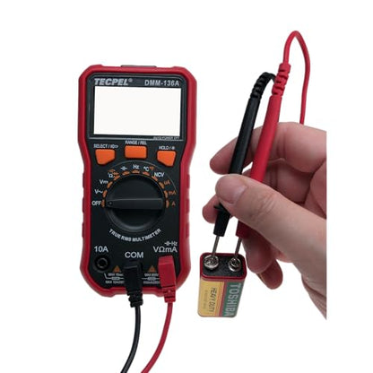 TECPEL DMM-136A Digital Multimeter Auto ranging AC True RMS 3999 Count 3 3/4 Digits
