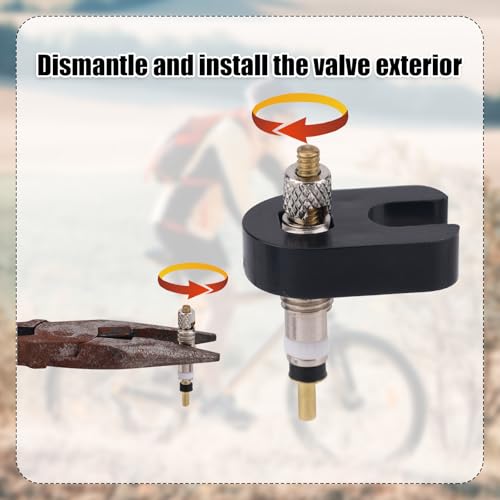 Valve Core Repair Kit for Presta, 4 Valve Cores 4 Valve Core Caps 4 Nuts 2 Plastic Caps 2 Converters and 2 Plastic & Alloy Valve Stem Dismantle Removal Tool for Bike Tire Application