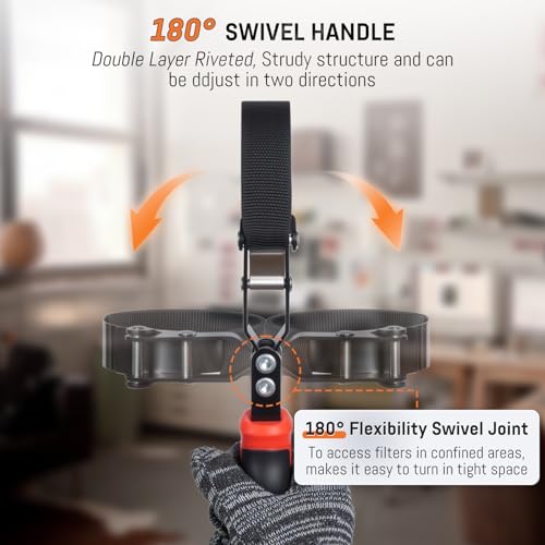 Small Oil Filter Wrench, Oil Filter Removal Tool Fits Filters 2-3/4" to 3-1/4", with Nylon Anti-Slip Strap & 180° Swivel Head, Steel Band Filter Wrench for Compact Car Motorcycle Oil Change - style: Small Oil Filter Wrench
