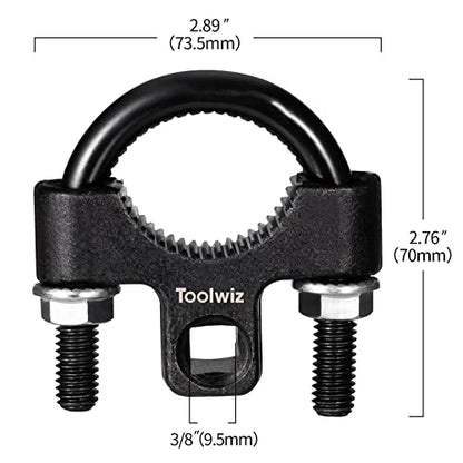 Toolwiz Inner Tie Rod Removal Tool 3/8" Universal Low Profile 30-42mm | Non-Slip Teeth, U-Wrench, Carbon Steel, Inner Rod Removal and Installation, Car Truck Vehicle Automotive Repair Tool