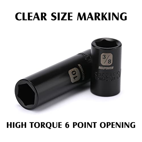 MIXPOWER 86PCS 1/4" Drive Master Impact Socket Set, Universal/Deep/Standard/Torx/Inverted Torx Socket, Impact Grade, Metric&SAE, 6 Point - size: 1/4" Drive