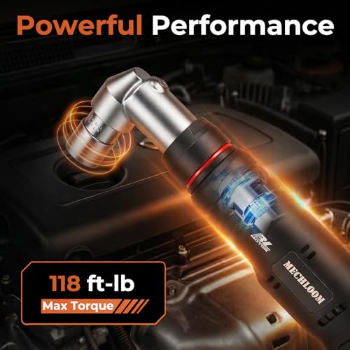 1/2" Brushless Right Angle Wrench 360 Rotating 160Nm, 2 Batteries | 6-Speed Control (800-3000 RPM), 4-Level LED Fuel Gauge, Includes 20pcs Sockets & Bits, 3500 IPM High Torque, Pro Tool Case