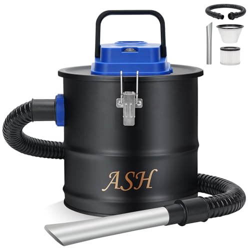 Ash Vacuum Cleaner -2.6 Gallon Fireplace Ash Vac with 800w Powerful Hose Non-Woven Dust Separator | Dry Stove Vacuum for Fireplaces Pellet Grill Wood Stove Fire Pits Blue - color: Blue, size: 10L (2.6 gallons)