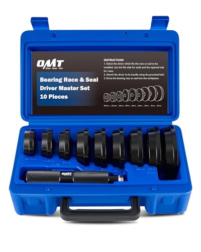 Orion Motor Tech Bearing Press Kit, 10pc Bearing Race and Seal Driver Set with Seal Driver and 9 Bearing Adapters, Seal Installer Bearing Driver Kit for Bearing Installation, with Blue Case | Seal Installer Bearing Driver Kit for Bearing Installation with