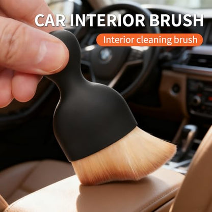 4PCS Microfiber Cleaning Brush Set, Ultra Soft Detailing Brushes for Car Interior Dashboard Vents, Home Electronics, Keyboards, Cameras, Furniture - Scratch-Free Dusting Tools with Dense Bristles