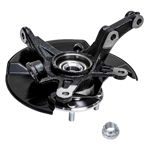 Detroit Axle - 4pc Front Steering Knuckles Kit for 06-11 Honda Civic, 2 Disc Brake Calipers w/Bracket 2 Steering Knuckles & Wheel Bearing Hubs 2006 2007 2008 2009 2010 2011 Replacement - size: 4BU47731/Kit