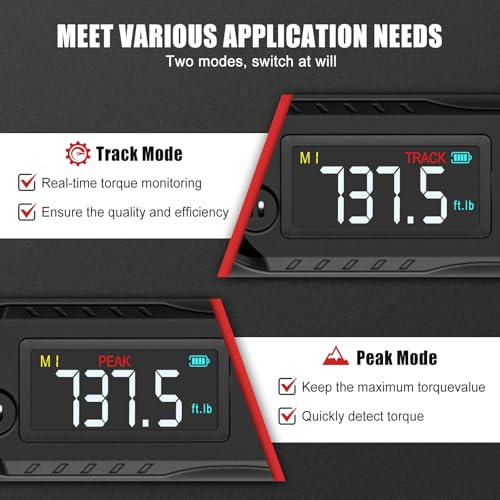 VANPO Digital Torque Wrench 3/4-Inch, 37–737 ft-lb. for Heavy Equipment | ±2% Accuracy, Electronic Torque Wrench with LED, Buzzer & Vibration Alert for Wind Turbine, Mining Equipment & Industrial - size: 3/4-inch 37-737 Ft-lb/50-1000 Nm