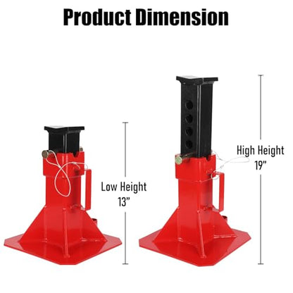 22 Ton (44,000 Lbs) Heavy Duty Pin Type Jack Stands, Professional Car Jack Stands with Locking Pin, Adjustable Height 11-18" Fit for Supporting Trucks, Cars, SUVs and Most Auto Repair, 1 Pair
