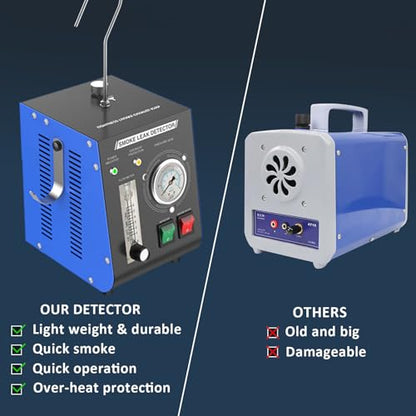 Automotive Smoke Machine, Professional Leak Detector Built-in Air Pump Flow Meter 19PSI Leak Diagnostic Tester Tool Unit Kit 12V EVAP Dual Mode for All Vehicles Pipe Systems, ATV, Boat, Motorcycle - style: Flow Meter