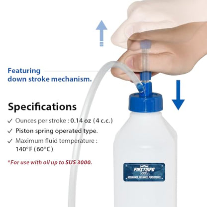 FIRSTINFO 1.05 Quart (1 Liter) Multi-Purpose Oil Transfer Pump | Made in Taiwan, Precise Fluid Dispensing in Tough-to-Reach Confined Spaces in Tools, Equipment, Machinery and Vehicles, A1122