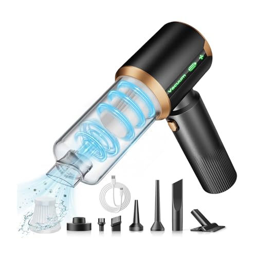 Cordless Car Vacuum Cleaner: Handheld Vacuum with 16000Pa Strong Suction, Brushless Motor & HEPA Filter, 7-in-1 Cleaning Kit, Type-C Charging for Home Office Car Pet - Cinder - color: Cinder