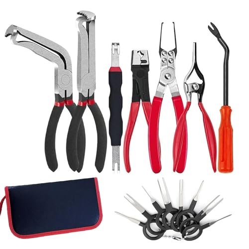 LUOWPZI 8 PCS Automotive Electrical Disconnect Tool Kit - Electrical Connector Removal Pliers, Relay Puller, Hose Removal Pliers, Panel Clip Remover and Terminal Pin Extractor Tool Set for Car Repair - size: 8 Pcs