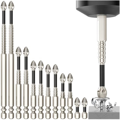 High Magnetic Screwdriver Drill Bit Set - 12Pcs K5 Impact Resistant Non Slip Bit - Magnetic Screwdriver Set - Screwdriver Bit Set - 25 50 65 70 90 150mm (12Pcs) - color: 12 Pcs