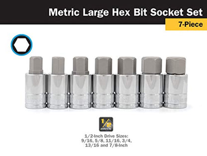 Titan 16131 7-Piece 1/2-Inch Drive Metric Hex Bit Socket Set - style: Large Metric Hex