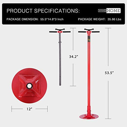 SPECSTAR Under Hoist Support Stand 3/4 Ton Jack Stand | 1650Lbs Capacity, Adjustable 52-76 Inch Height, 12 Inch Diameter Base for Vehicle Lifting & Support - style: Adjustable