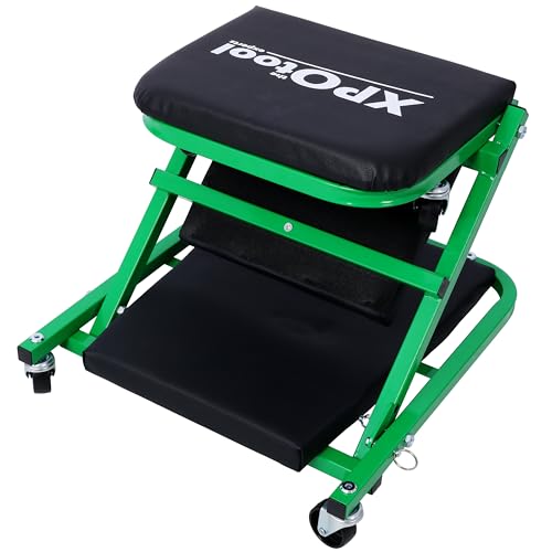 36" 2-in-1 Z Creeper Seat & Mechanic Creeper, 300 Lbs Capacity, Low Profile with 6 Casters for Garage & Shop (Green+Black) - color: Green Black