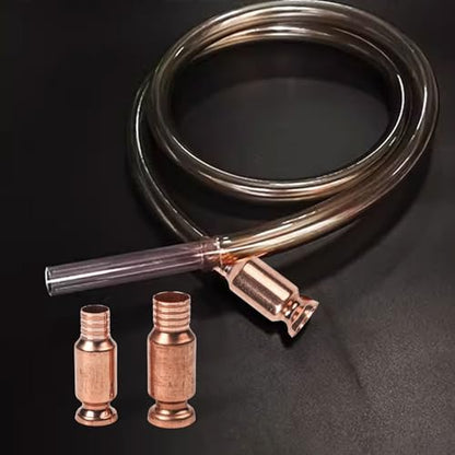 Copper Siphon Connector Manual Pump Pipe Fittings Set for Self-Priming Transfer of Water Paints with 15mm and 19mm Sizes Built-In Brass Pump 2 Pieces