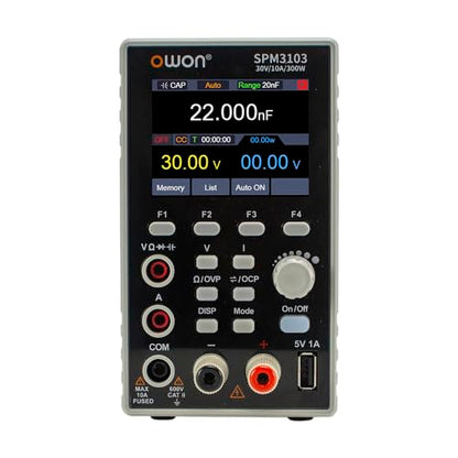 OWON SPM Series 1 CH DC Power Supply + Multimeter Function (SPM3103-30V/10A 300W,4 1/2 Digits,10mV/1mA) - style: SPM3103-30V/10A 300W,4 1/2 digits,10mV/1mA