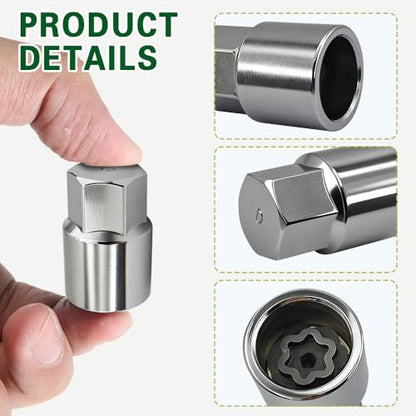 D-Wheel Locking Lug Nut Removal Tool, Professional Locking Lug Nuts Key | Lug Nut Remover, Steel Drive Wheel Lock Key with Socket Anti-Theft Wheels Nut Remover & Installer, Fit for Most Cars