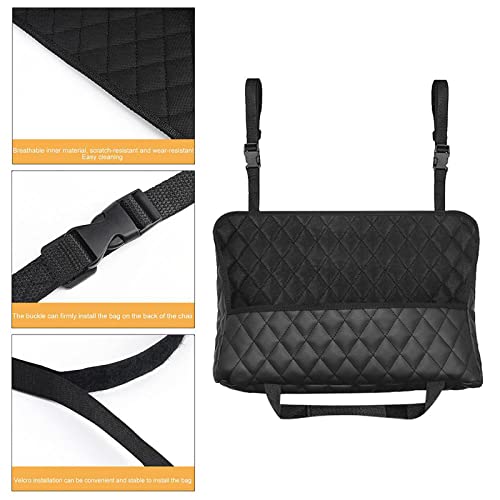 Car Purse Holder - Durable Leather Seat Back Organizer with Handbag Holder, Front Seat Storage Barrier, Backseat Pet & Kids Driver Storage Netting Pouch - color: Upgraded Black