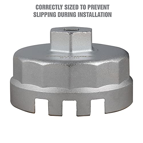 OEMTOOLS 87130 64MM Toyota & Lexus Oil Filter Wrench with 14 Flutes, 64MM Cap Wrench, Oil Change Tool - size: 64 mm/14 Flute