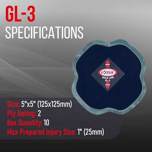Lotus Gold Line Bias Tire Repair Patches GL-3 - size: 5x5"