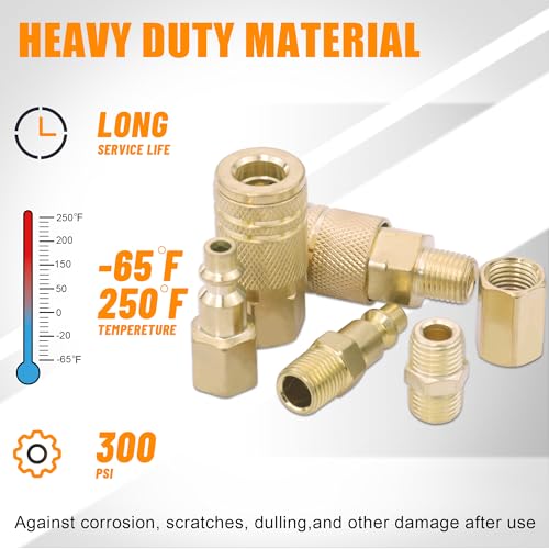 Air Coupler & Plug Kit,60Pcs 1/4 Inch NPT Air Tool Fittings Set,Quick Connect Air Hose Fittings Air Compressor Accessories