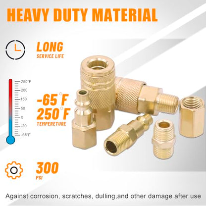 Air Coupler & Plug Kit,60Pcs 1/4 Inch NPT Air Tool Fittings Set,Quick Connect Air Hose Fittings Air Compressor Accessories