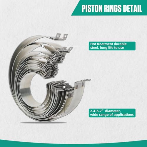 MRCARTOOL Piston Ring Compressor Tool 14Pcs with Plier,13 Rings 2.4"-5.7" | Manganese Steel, Forged Steel Pliers, Fits Sedans Trucks Racing Engines - size: 14PCS