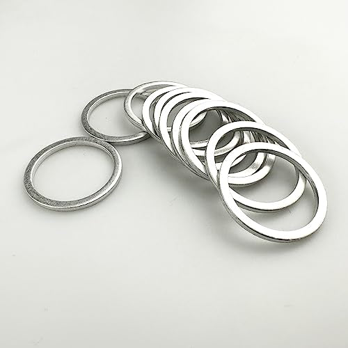 570 Pieces 18 Sizes Oil Drain Plug Gaskets Assortment Kit,Oil Crush Washers, Aluminum Flat Washers Assortment Kit,M6 M8 M10 M12 M14 M16 M18 M20 M22 M24