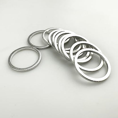 570 Pieces 18 Sizes Oil Drain Plug Gaskets Assortment Kit,Oil Crush Washers, Aluminum Flat Washers Assortment Kit,M6 M8 M10 M12 M14 M16 M18 M20 M22 M24