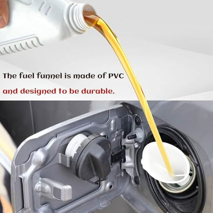 2PCS Capless Gas Tank Fuel Funnel for Automotive Use, No Spill Plastic Car Gas Filler Small Funnel for Ford Focus F150 Mercury Lincoln, 8U5A-17b068-EB 1782177 Portable Gas Can Spout Replacement