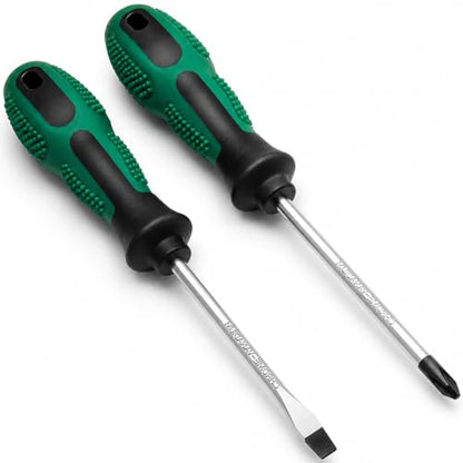 4Inch Screwdriver Set,PH2&SL6 Magnetic Screwdrivers Cushion Grip | PH2 & SL6 screwdrivers with 4-inch Blades and Ergonomic Cushion-grip Handles for Reliable Daily Use