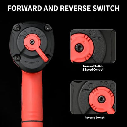AEROPRO TOOLS 1/2-Inch Composite Air Impact Wrench(A315), Twin Hammer, 1220 FT-LBS Max Loosening Torque, 8000RPM, Pneumatic Impact Gun, for Auto Repair, Tire Shop (Lightweight Housing) - style: 1220 ft-lbs | Lightweight Housing