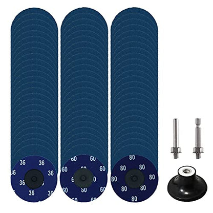 75Pcs 3 inch Quick Change Disc Set, Zirconia Roll Lock Sanding Disc with 1/4" Holder Compatible with Die Grinder Surface Prep Strip Polish Finish Burr Rust Paint Removal - style: 3" Zirconia Sanding Disc