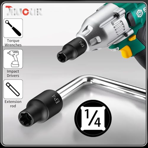 EP Socket EP4, 6 Point 1/4” Dr Female External E-Torx Plus Socket | EP Socket, Female External, E-Torx Plus Socket, External, Cr-V Steel, High Deformation Prevention - size: EP4