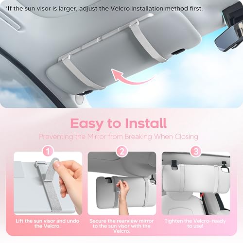 Upgraded Car Sun Visor Mirror Vanity as Gift for Women Men Makeup | Smart Sensor Switch, With protective Case, 3 LED Lighting Modes, 78 LED Beads, Rechargeable, Dimmable, 15-day Battery Life