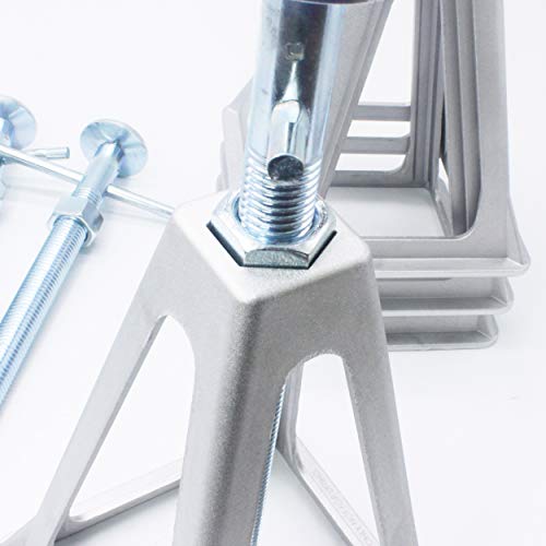 X-Haibei RV Stabilizers Jacks for Trailer Camper 4 Pack Aluminum Stack Jack Stands 6000 Pounds Supports with Cushion Rubbers Adjustable from 11" to 17"