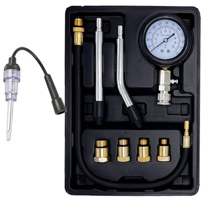 Automotive Compression Tester Kit with Spark Plug Tester TONZACK Engine Compression Tester 0-20 Bar & 0-300 psi Car Compression Tester for Engine Compression Test Measure Car M10 M12 M14 M18(Black) - color: black